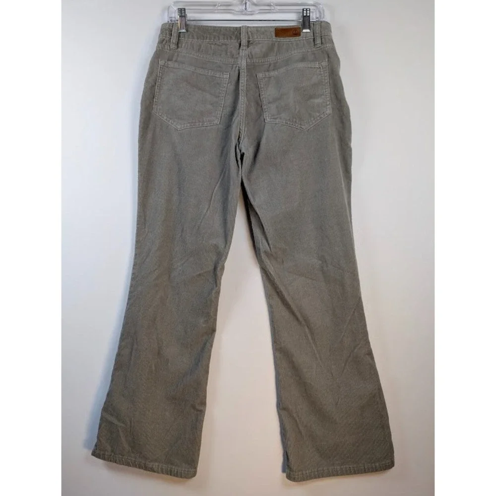 Lands' End Corduroy Pants Women's 6 Gray Fit‎ 2 Bootcut Stretch Cotton Blend